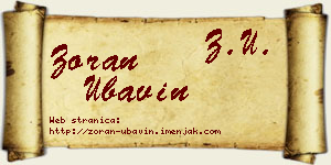 Zoran Ubavin vizit kartica